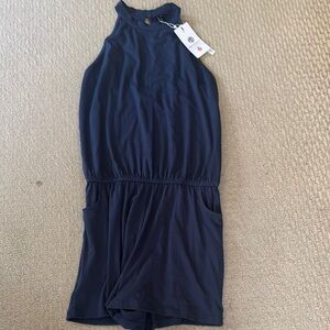 Navy Blue Sleeveless Romper